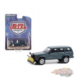 (Web Only )2000 Jeep Cherokee Sport with Snow Plow - Blue Collar  Series 12 -1/64 Greenlight - 35260 E