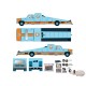 1973 Chevrolet C30 Wedge Truck & 1978 Chevrolet Silverado 10 Bedless Gulf Livery - M2 Machine - 1:64 - 39200-MJS07