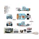 1973 Chevrolet C30 Wedge Truck & 1978 Chevrolet Silverado 10 Bedless Gulf Livery - M2 Machine - 1:64 - 39200-MJS07