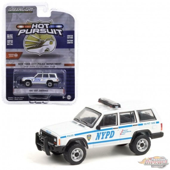 1997 Jeep Cherokee New York City Police Dept (NYPD) -  Hot Pursuit Series 38 -  1-64 Greenlight - 42960 C -  Passion Diecast