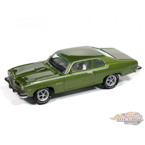 1974 Pontiac GTO Mecum Auctions in Limefire Green with Green Stripes - Johnny Lightning 1/64 - JLCT015 F Passion Diecast