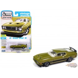 Ford Mustang Mach 1 1973 en poly vert vif - Auto World - 1/64 - AWSP173 A