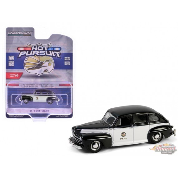 LAPD - 1947 Ford Fordor - Los Angeles Police Department - Hot Pursuit Series 46 - 1/64 Greenlight - 43040 A