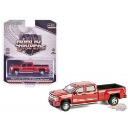 Chevrolet Silverado 3500 HD Dually High Country 2018 en rouge - Dually Drivers Series 15 - 1/64 Greenlight - 46150 D