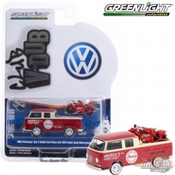 1968 Volkswagen Type 2 Double Cab Pickup Indian Motorcycle Sales - Club Vee-Dub Series 13  Greenlight 1/64  - 36030 A