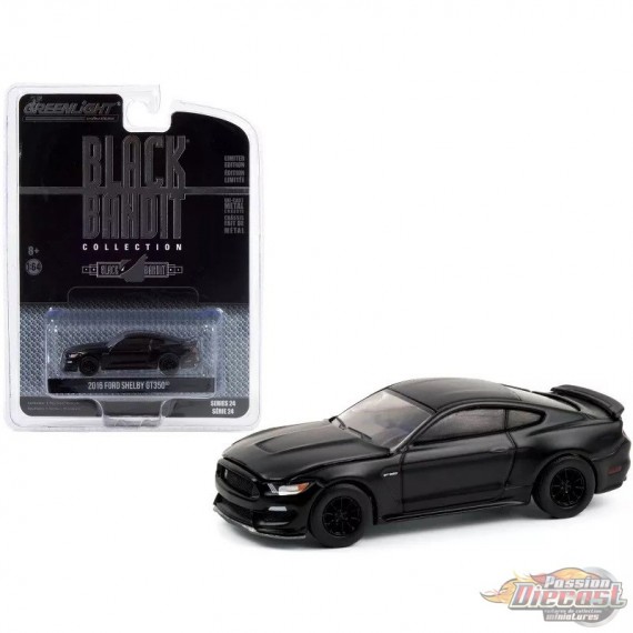 2016 Ford Mustang Shelby GT350 - Black Bandit Series 24   1-64 Greenlight 28050 E- Passion Diecast