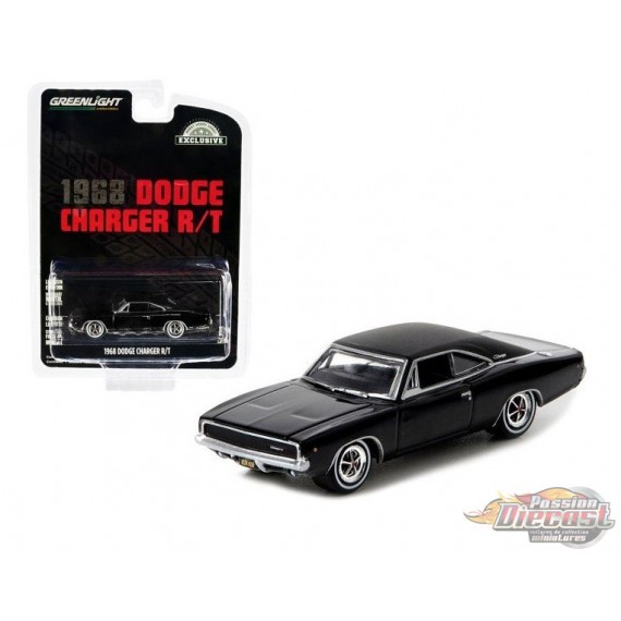 1968 Dodge Charger R/T in Black - Hobby Exclusive - 1/64 Greenlight - 44724