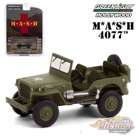 1942 Willys MB Jeep - M*A*S*H TV Series - Hollywood 30 -1-64  greenlight - 44900 A - Passion Diecast
