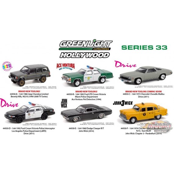 Hollywood Série 33 Assortment - 1/64 Geenlight - 44930