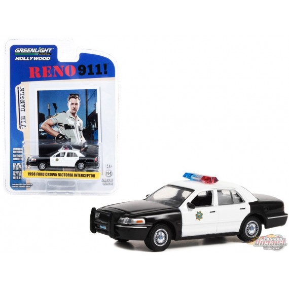 Reno Sheriff's Department - 1998 Ford Crown Victoria Police - Reno 911! - Lost - Hollywood Series 38 -1/64 Greenlight - 44980 B