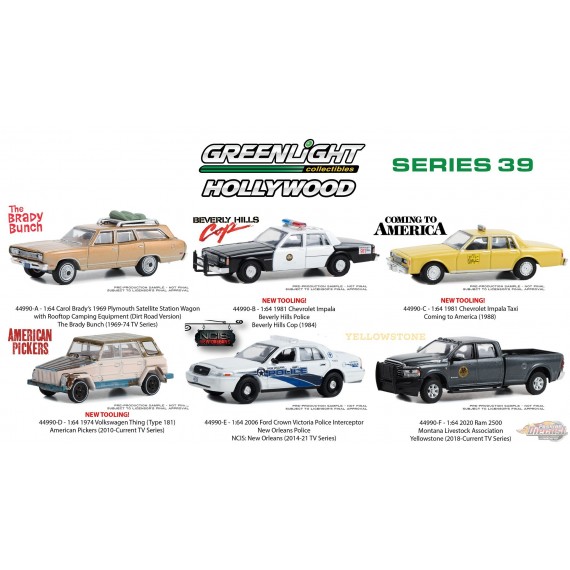 Hollywood Series 39 - Assortment - 1/64 Greenlight - 44990