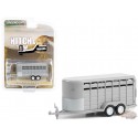 14' Livestock Trailer in Gray - Hitch & Tow Trailers - Hobby Exclusive - 1/64 Greenlight - 30424
