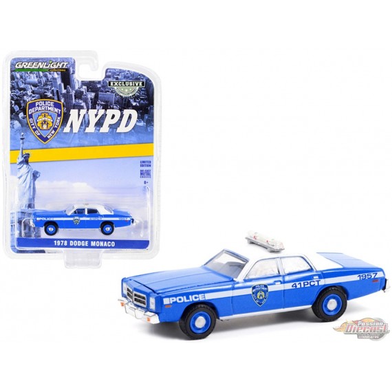 New York City Police Dept (NYPD) - 1978 Dodge Monaco - Hobby Exclusive - 1/64 Greenlight - 30292- Passion Diecast 