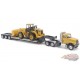 Caterpillar CT681 Day Cab Tractor with Lowboy Trailer and Cat 950G Wheel Loader - Diecast Master - 1/87 - 84418