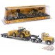 Caterpillar CT681 Day Cab Tractor with Lowboy Trailer and Cat 950G Wheel Loader - Diecast Master - 1/87 - 84418