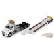 Tracteur Kenworth T880 Daycab Tridem blanc avec remorque surbaissée Trail King TK120 - Diecast Master - 1/50 - 71139