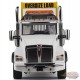Tracteur Kenworth T880 Daycab Tridem blanc avec remorque surbaissée Trail King TK120 - Diecast Master - 1/50 - 71139