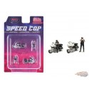 Figures Speed Cop Police Motorcycles - 4 Piece metal set - American Diorama - 1/64 - AD-64530