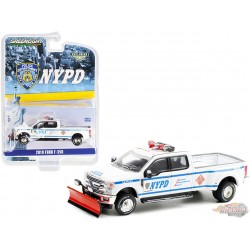 2019 Ford F-350 Dually - (NYPD) Class 3 Hazmat with Snow Plow - greenlight 1/64  Hobby Exclusive - 30216 - Passion Diecast 