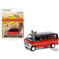 1969 Ford Club Wagon Ambulance - Chicago Fire Department - Hobby Exclusive - 1/64 Greenlight 30242