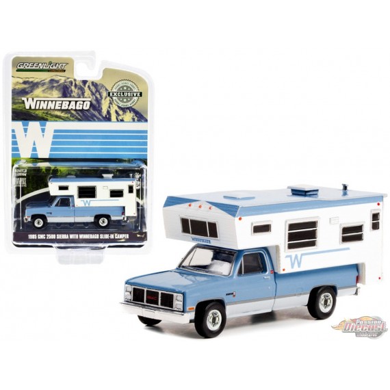 1985 GMC Sierra 2500 Pickup avec Winnebago Slide-In Camper - Hobby Exclusive - 1/64 Greenlight - 30338 Passion Diecast
