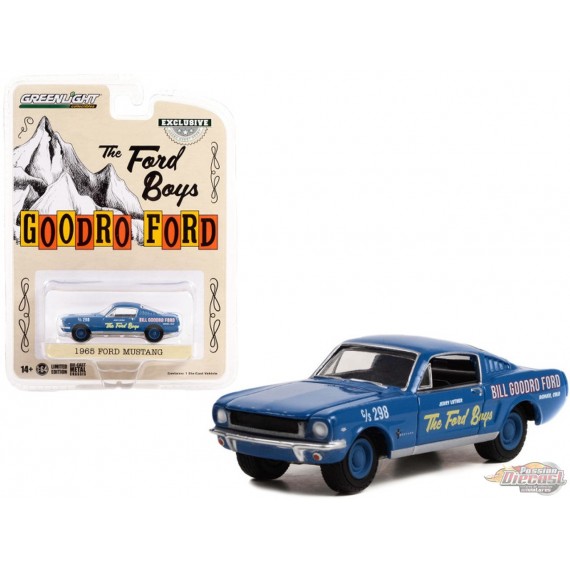 The Ford Boys Bill Goodro Ford, Denver, Colorado - 1965 Ford Mustang Fastback - Hobby Exclusive - 1/64 Greenlight - 30366