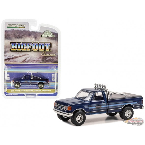 1987 Ford F-250 XLT Lariat - Ford Scherer Truck Equipment Bigfoot Only 300 Produced - Hobby Exclusive - 1/64 Greenlight - 30433