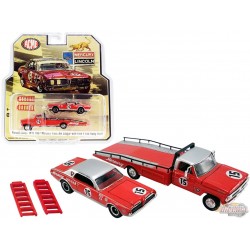 PARNELLI JONES - FORD F-350 RAMP TRUCK AVEC NO 15 1967 MERCURY COUGAR Acme 1/64   51343 Passion Diecast