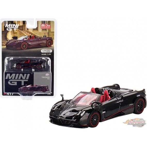Pagani Huayra Roadster Black - Mini GT - 1:64 - MGT00417 Passion Diecast