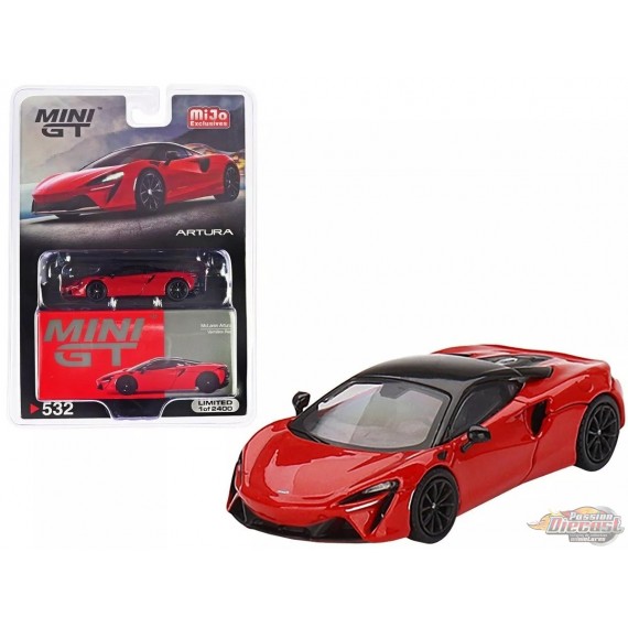 McLaren Artura Vermillion Rouge 2023 - Mini GT - 1:64 - MGT00532 Passion Diecast