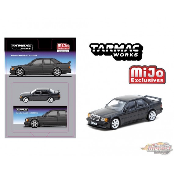 Mercedes-Benz 190 E 2.5-16 EVO 1 - Black - Tarmac Works - 1/64 - T64G-057-BK Passion Diecast