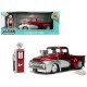 1956 Ford F-100 Pickup with Gas Pump – Red/Silver – Just Trucks - Jada - 1/24 -  35053