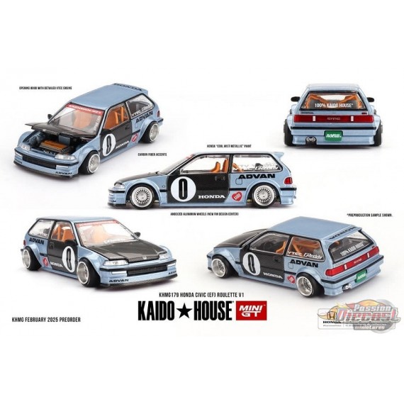 HONDA CIVIC (EF) ROULETTE V1 - Mini GT - Mijo Exclusives - 1/64 - KHMG179 Passion Diecast