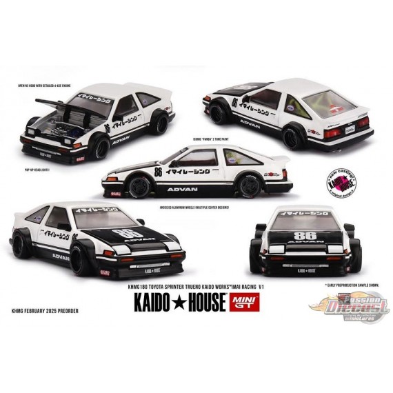 TOYOTA SPRINTER TRUENO KAIDO WORKS IMAI RACING V1 - Mini GT - Mijo Exclusives - 1/64 - KHMG180 Passion Diecast