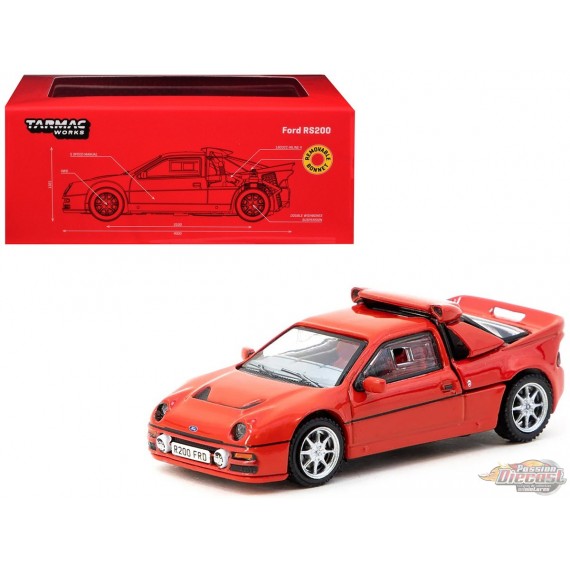 Ford RS200 - Rouge - Tarmac Works - 1/64 - T64PR-001-RE Passion Diecast