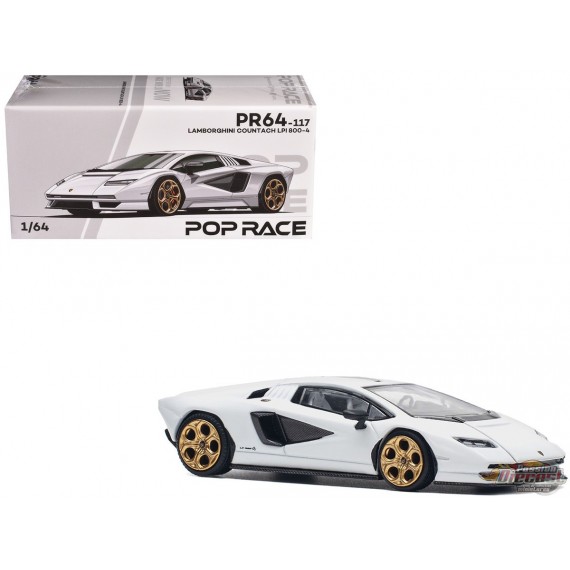 LAMBORGHINI COUNTACH LPI 800-4 BIANCO SIDERALE - Pop Race 1:64 - PR640117 -  Passion Diecast