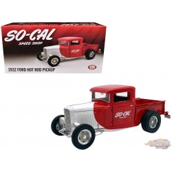 So-Cal Speed Shop - 1932 Ford Hot Rod Pickup Red and White - Estimated production 400 Pieces - ACME - 1/18 - A1804107