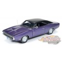 (Web Only) 1970 Dodge Charger R/T - Purple / blac vinyl top- Autoworld 1/43 AWR1141