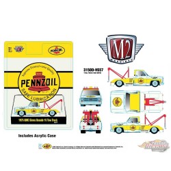 (Preorder) 1975 GMC Sierra Grande 15 Tow Truck Penzoil - Yellow - M2 Machine - 1:64 - 31500-HS57