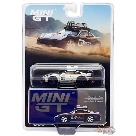 CHASE CAR Porsche 911 Dakar Rallye Design Package White/Gentian Blue Metallic - Mini GT - 1:64 - MGT00805GR