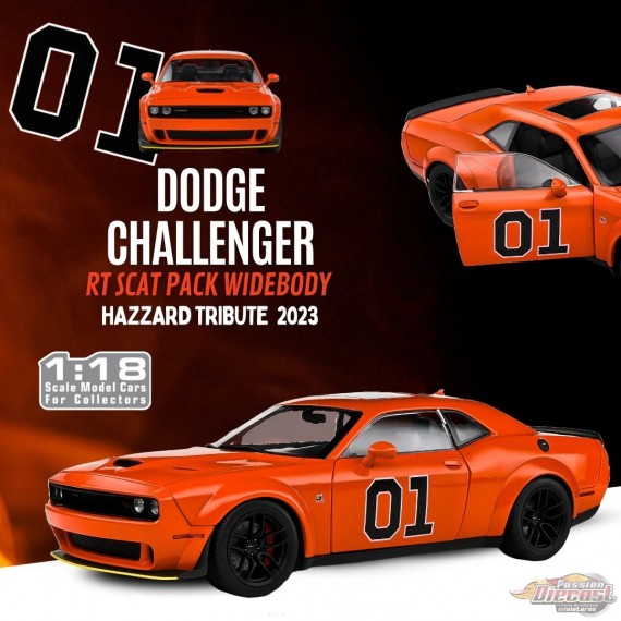 Dodge Challenger R/T Scat Pack Widebody Orange - Solido - 1/18 - S1805713 - Passion Diecast 