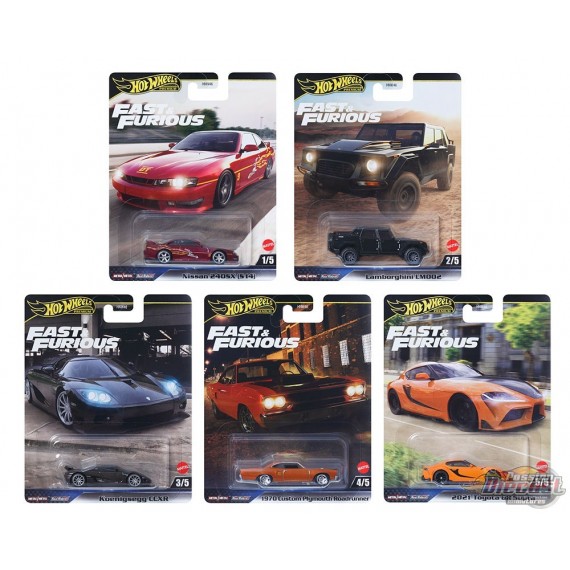 Fast & Furious Premium 2025 - Assortiment Caisse L - Ensemble De 5 Voitures - HNW46-956L - Passion Diecast