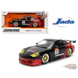 Porsche 911 GT3 RS (996) Advan - Black / Red - Hyper-Spec - Jada 1/24 - 36371 - Passion Diecast 