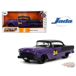 1955 Chevrolet Bel Air - Purple Metallic and Matte Black - Bigtime Muscle - Jada 1/24 - 32699 - Passion Diecast 