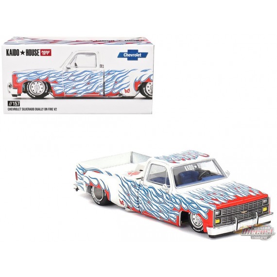 Kaido House Chevrolet Silverado Dually on Fire V2 – White Flames