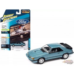 1986 Ford Mustang SVO in Light Regatta Blue Metallic - Johnny Lightning 1/64 - JLSP247-A