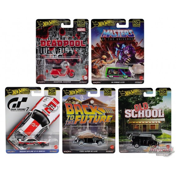 Pop Culture 2025 Mattel Brands - Assortiment Caisse j - Ensemble De 5 Voitures - HXD63-956J - Passion Diecast