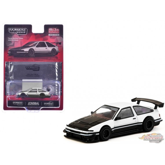 Toyota Sprinter Trueno AE86 Widebody by Jon Sibal with Trading Car - White - Tarmac Works - 1/64 - T64G-060-WB