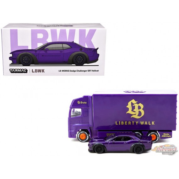 LB-WORKS Dodge Challenger SRT Hellcat with Truck Special Edition - Global64 - Tarmac Works - 1/64 - T64G-TL039-PU