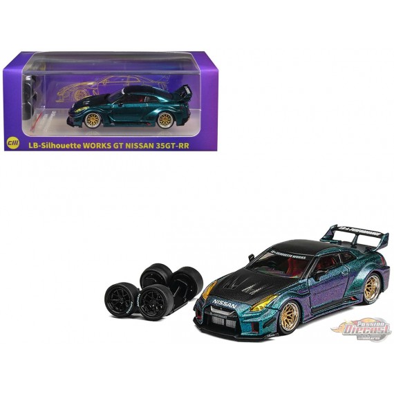 LBWK Nissan 35GT-RR - Caméléon avec carbone - Limited Edition - CM Model - 1:64 - CM64-35RR-16 Passion Diecast